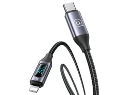 Avizar Câble de chargement 30W Type-C à Lightning 1.2m Modèle Display BD avec Écran LED Noir
