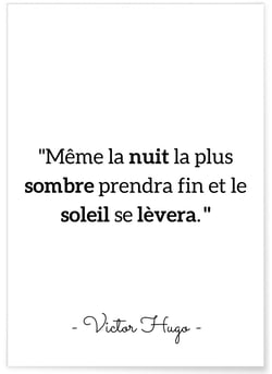 Affiche Victor Hugo 'Même la nuit..' | A3 : 29,7x42cm