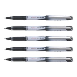 Lot de 5 Stylos roller PILOT - V-Ball Grip 05 - Encre liquide noire - Pointe fine 0.5 mm