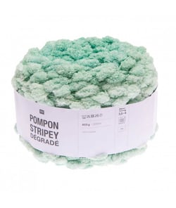 Fil à tricoter Pompon Stripey Dégradé 400GR - Rico Design 004 Menthe