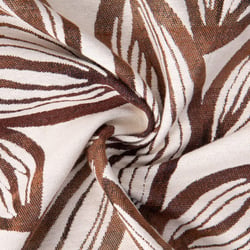 Tissu Jacquard d'ameublement Soan cabosses Cacao sur fond Ecru