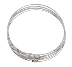 5 COLLIERS TOUR de COU gris semi rigide fermoir a vis - creation bijoux perles