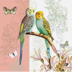 Lot de 4 serviettes en papier découpage collage 33 cm PEROQUET PAPILLON A