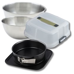 Set pâtisserie moule à manqué 23 cm avec couvercle, 2 bols à mixer et 1 spatule Zenker