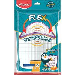 Ardoise blanche - Effaçable - Pour l'école - Incassable - Inclus brosse + feutre - Maped