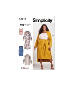 Patron Simplicity 9717 - Haut en tricot du 48 au 66 FR taille n°FR 48-56