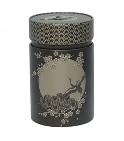 Boîte à thé noire 150 g double couvercle