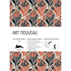 Papiers créatifs - Motifs art nouveau - Scrapbooking - 12 feuilles - 50x70cm
