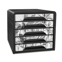 Bloc de classement 5 tiroirs standards Smoove Noir et tropical - CEP