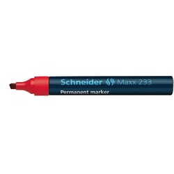 Lot de 10 marqueurs permanents - SCHNEIDER - Maxx 233 - Pointe biseautée 1+5 mm - Rouge