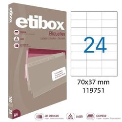 Apli 119751 x5 - Etiquettes blanches format 70 x 37 mm - Carton de 5 boites Réf.119751