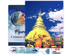 Diamond Painting Broderie Diamant Figured’Art 40x50cm toile tendue sur châssis en bois - diamants carrés - Temple de Chiangmai