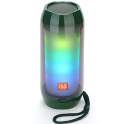 Enceinte Waterproof Bluetooth LED Autonomie 2H Radio FM TWS Aux MP3 Vert YONIS