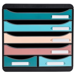 Module de classement Big Box Maxi 6 tiroirs Skandi - Couleurs assorties - Exacompta
