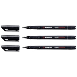 Lot de 3 feutres permanents pointe superfine - STABILO OHPen - Noir