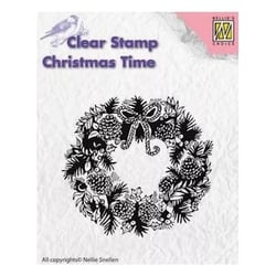 Tampon transparent scrapbooking Nellie's choice COURONNE DE NOEL 013