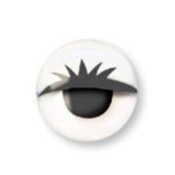 SACHET DE 10 YEUX BLANCS AVEC CILS 10mm