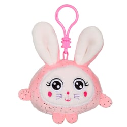 Peluche - Squishimals Sparkle porte-clés - Lapin Floppy 8 cm