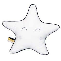 Coussin étoile en coton blanc