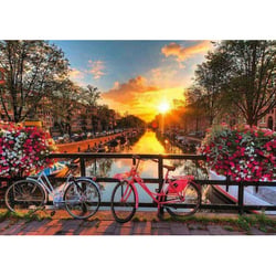 Puzzle vue sur le canal d'amsterdam 1000 pieces - collection paysage pays-bas - ravensburger 196067