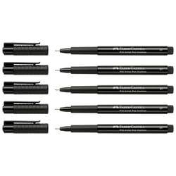 Lot de 5 feutres encre de Chine pointe superfine 0,3 mm - FABER-CASTELL - Noir - PITT Artist Pen