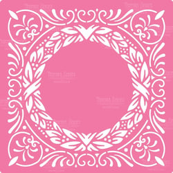 Pochoir plastique souple réutilisable 30 x 30 cm Fabrika Decoru COURONNE DECORATION 099