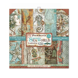 Pochette de 10 feuilles recto verso Sea World Stamperia