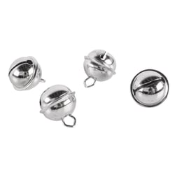 Déco-Clochettes en métal (forme boule), 4 pces. , platine