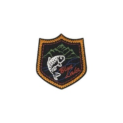 Ecusson thermocollant BLUE LAKE poisson fond noir 5x5cm