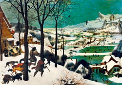 Puzzle 1000 pièces - Pieter Bruegel the Elder - Hunters in the Snow (Winter), 1565 - Bluebird Puzzle
