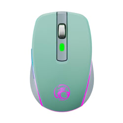 Souris Gaming Sans Fil Silencieuse RGB Rose 6 Boutons Bluetooth Type-C Vert YONIS