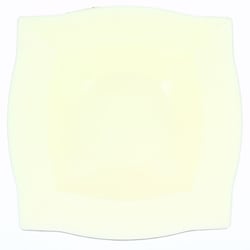 6 Assiettes Creuses Carrées Plastique Crème