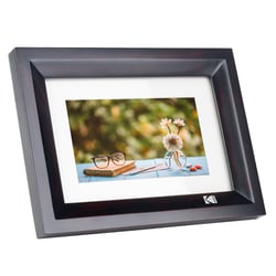 KODAK RDPF-700 - Cadre Photo Numérique 7 Pouces, Écran Haute Résolution 1024x600, Cadre Bois Décoratif, Diaporama Automatique, Réglage Luminosité, Programmation Marche/Arrêt, USB & Carte SD