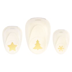 Vaessen Creative Set de perforatrices Flocon de Neige Étoile Arbre de Noël 3pcs