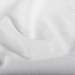 Tissu Lin Coton lavé uni Blanc pur