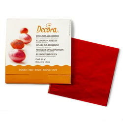 Feuilles en aluminium pour chocolats 150 pièces - Rouge -  format 10 cm