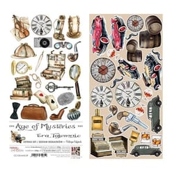 12 papiers scrapbooking motifs à découper 15,5 x 30, 5 cm Craft O Clock AGE OF MYSTERIES 654612