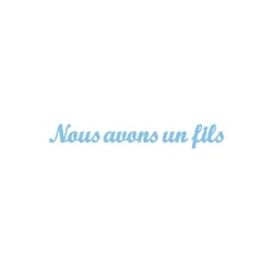 Planche de stickers peel off bleu "nous avons un fils"