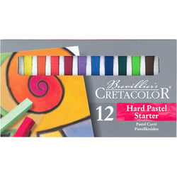 Pastels - Carrés - 12 teintes - Secs - Pigments intenses - Beaux-arts - Cretacolor
