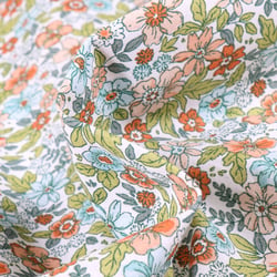 Tissu Coton imprimé Arty Pensée sur fond Blanc