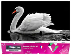 Diamond Painting Broderie Diamant LUMINLIFE 50x70cm, 5D, diamants ronds - Сygne blanc