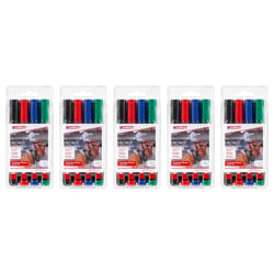 Lot de 5 marqueurs permanents pointe ronde 1,5-3 mm - EDDING - Assortis - 300