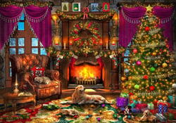 Puzzle 2000 pièces - Cosy Christmas Room - Bluebird Puzzle