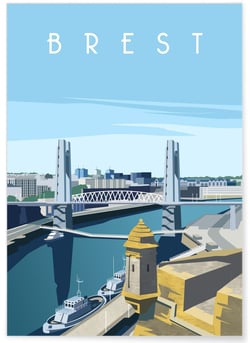 Affiche ville Brest 2 | A3 : 29,7x42cm