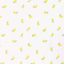 Tissu Coton imprimé Citrons jaunes Tia sur fond Blanc