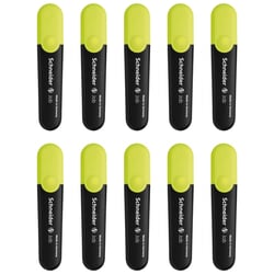 Lot de 10 surligneurs pointe biseautée 1+5 mm - SCHNEIDER - Jaune - Job