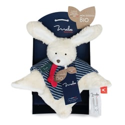 Doudou lapin en coton bio 25 × 25 cm - Maïlou Tradition