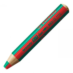 STABILO Crayon multi-talents woody 3en1 duo, rouge/vert