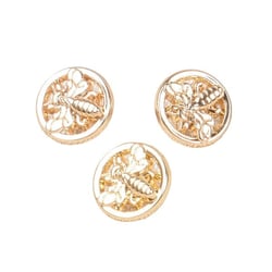 Lot de 6 boutons ronds abeille à queue alliage 10mm or