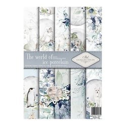 5 papiers scrapbooking 21 x 29.7 cm ITD Collection THE WORLD OF ICE PORCELAINE